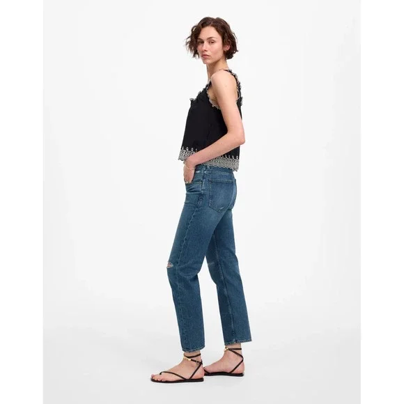 Madewell The Dean Easy Straight Crop Jeans NWT Womens 25 High Rise 27 Inseam - Picture 1 of 8